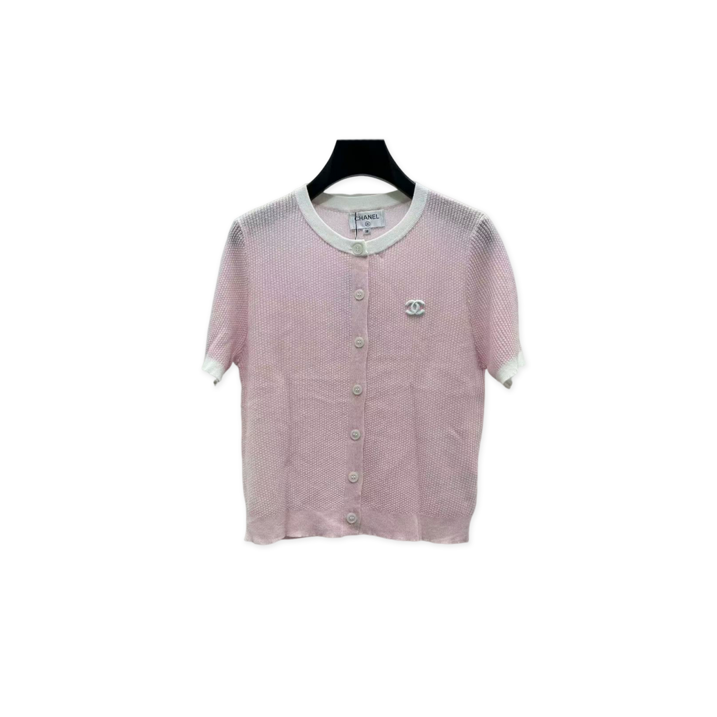 CHANEL SHORT-SLEEVED KNITTED CARDIGAN